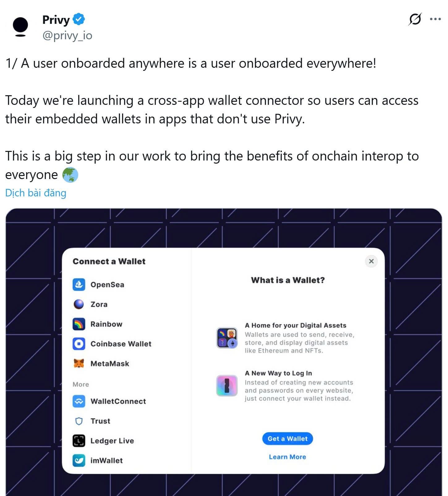 Privy embedded wallet integration inside leading Web3 apps.