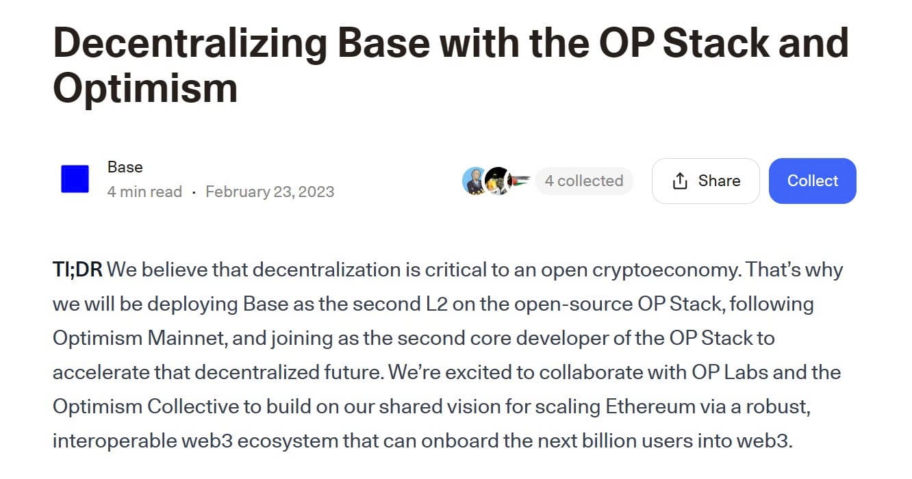 Decentralizing Base with the OP Stack and Optimism