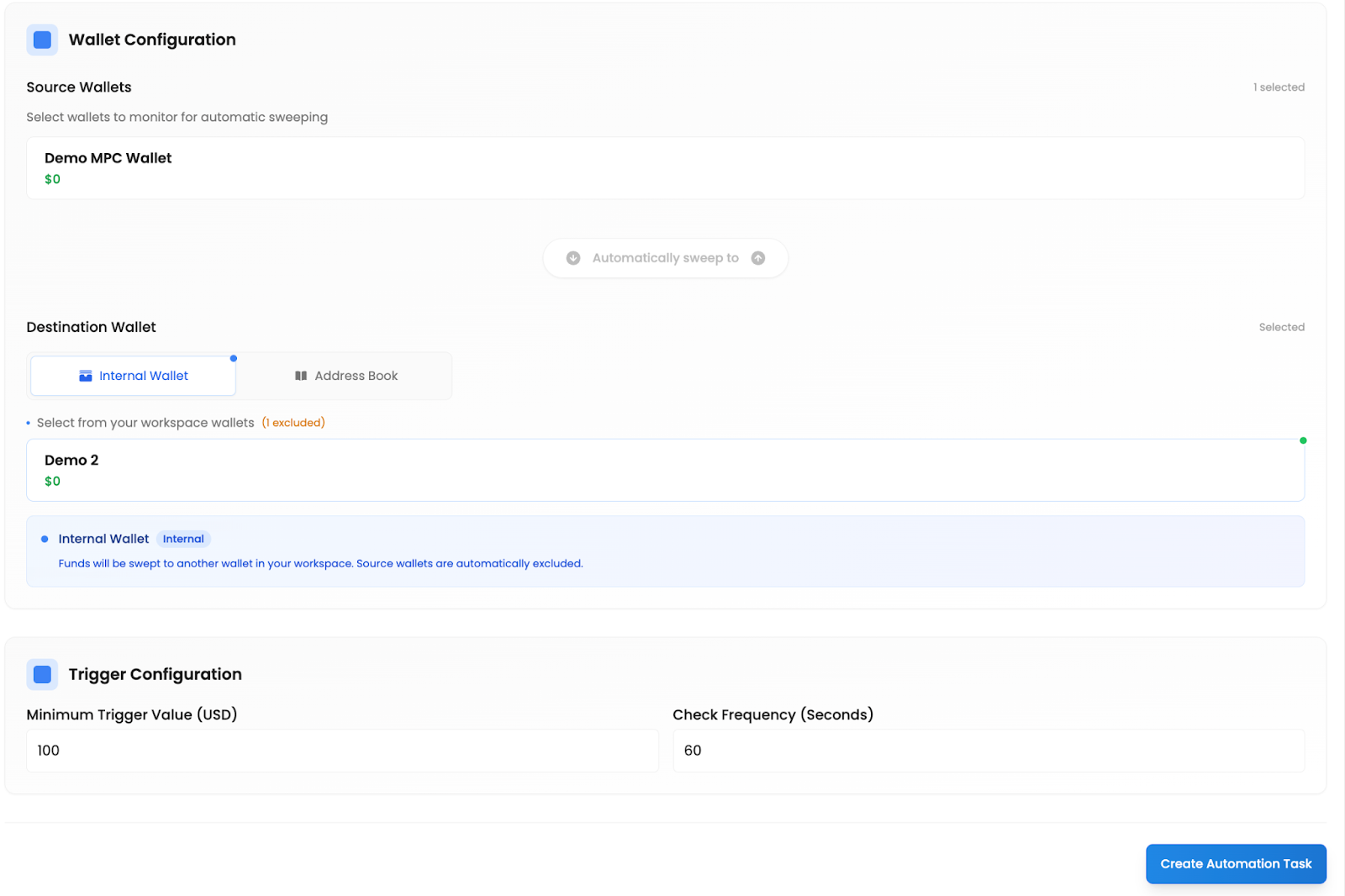 Automated trigger configuration w/ Fystack
