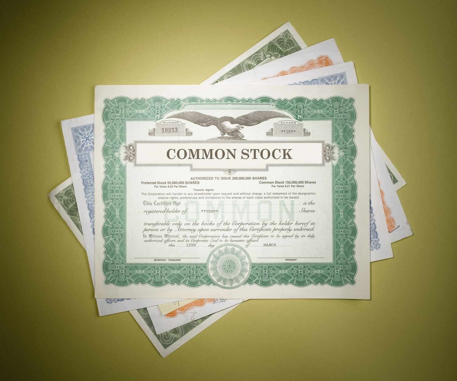 Stock Certificate in the Early Days (Source: Investopedia)