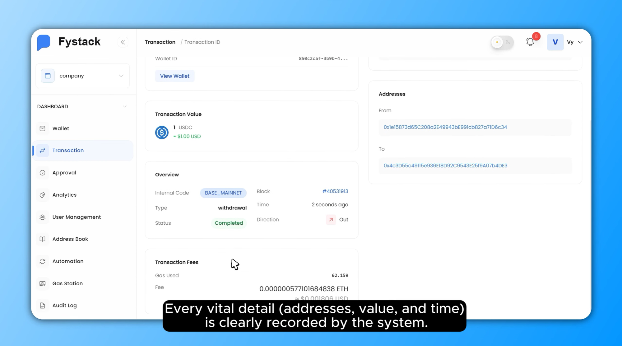 Full Transaction Visibility and History - MPC Wallet