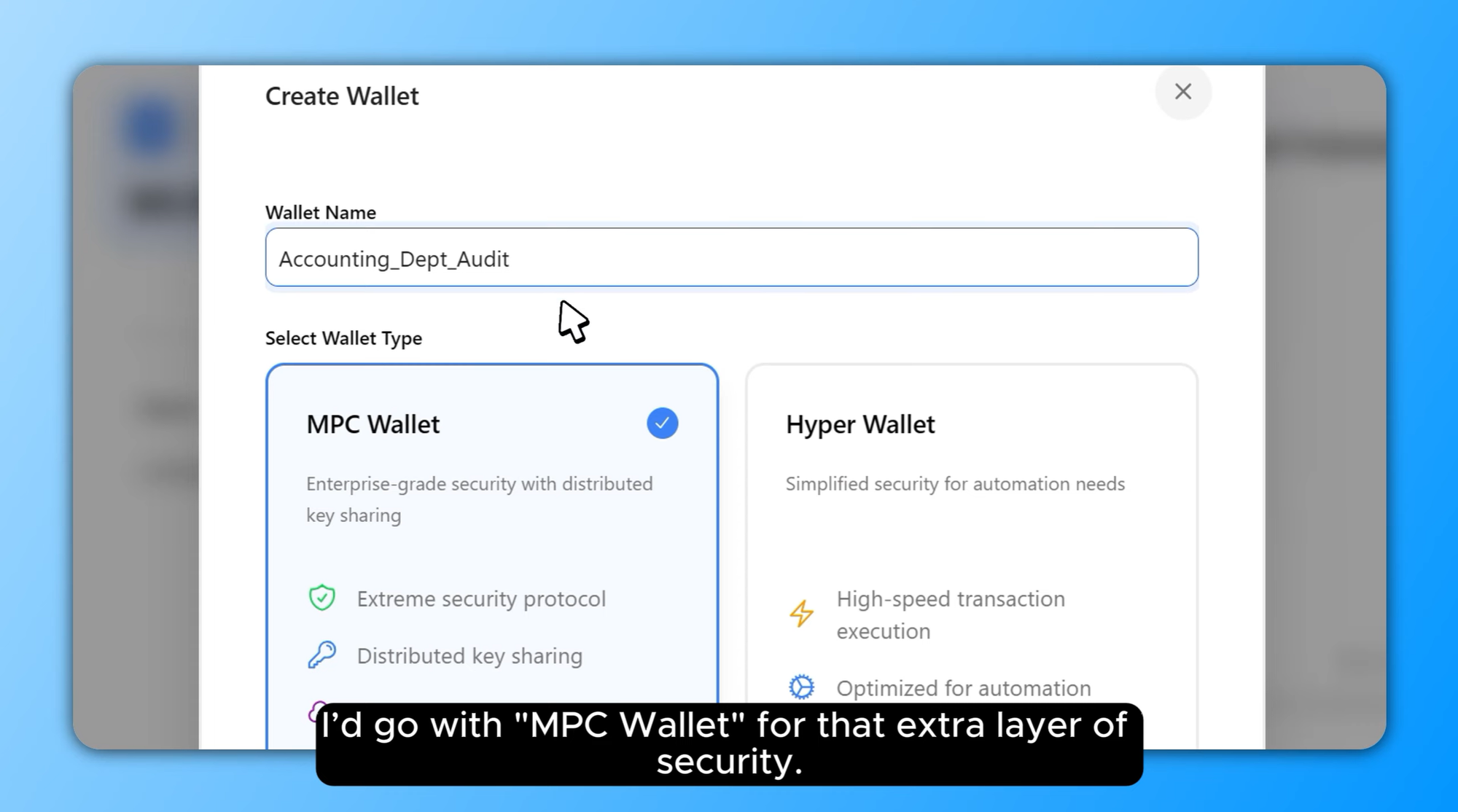 Create an MPC Wallet for Secure Deposits