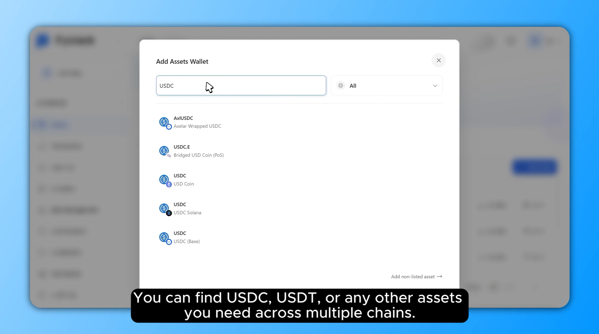 Add Assets to the Wallet - MPC Wallet