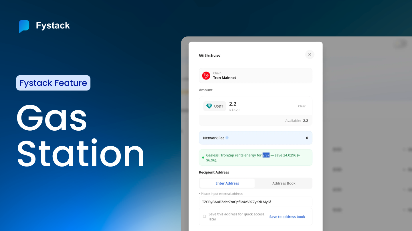 Save TRON Gas Fees with Fystack Gas Station: Energy Rental with TronZap